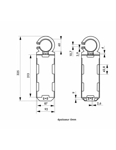 Support tag echaffaudage avec étiquette 92 x 325mm