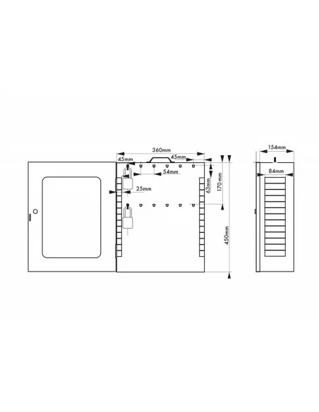 Armoire de consignation métal h450mm x l360mm x p155mm