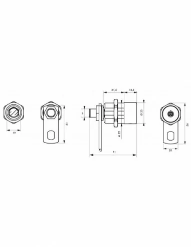 Batteuse filetée SURVEYOR chromé avec came - 4 clés - THIRARD Batteuse filetée SURVEYOR chromé avec came - 4 clés - THIRARD