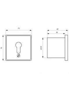 Contacteur à clé à encastrer sans cylindre 2