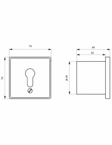Contacteur à clé à encastrer sans cylindre Contacteur à clé à encastrer sans cylindre