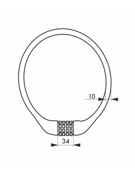 Antivol à câble Ø 10 longeur 0,60 m à combinaison modifiable