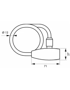 Antivol à câble Ø 12 longeur 0,60 m 2 clés 2