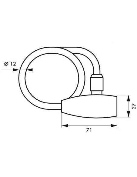 Antivol à câble Ø 12 longeur 0,60 m 2 clés