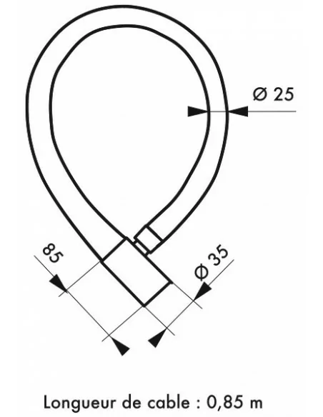 Antivol câble Ø 25 longeur 0,85 m