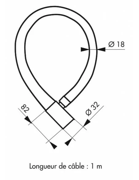 Antivol câble blindé Ø 18 longeur 0,85 m