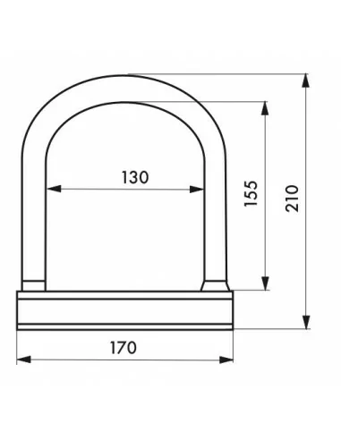 Antivol anse acier gainée Ø 16 larg: 170 mm, haut : 210 mm Antivol anse acier gainée Ø 16 larg: 170 mm, haut : 210 mm