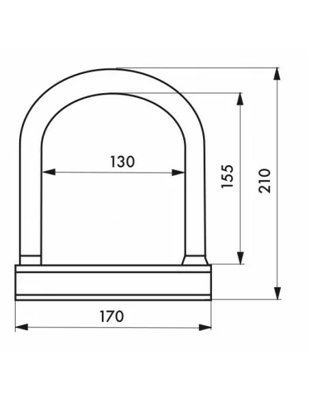 Antivol anse acier gainée Ø 16 larg: 170 mm, haut : 210 mm