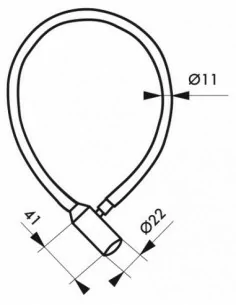 Jeu de 3 antivols Ø 5 longeur 0,50 m 6 clés 2