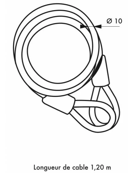 Cable Ø 10 longeur 1,20 m