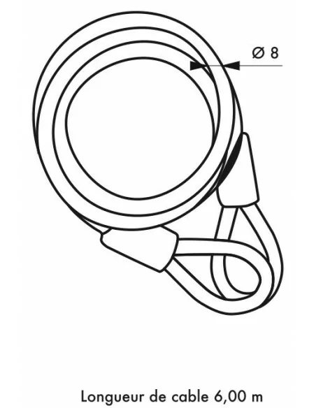 Cable Ø 8 longeur 6,00 m