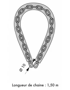 Chaine gainée nylon 1,50 m 2