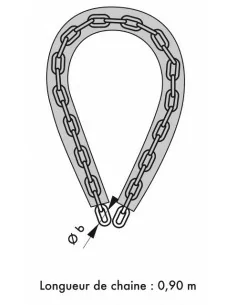 Chaine gainée pvc Ø 6 longeur 0,90 m 2