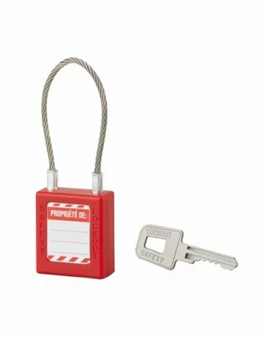 Cadenas de consignation LOTO à câble acier Ø 3 x 150 mm - 1 clé - THIRARD Cadenas de consignation LOTO à câble acier Ø 3 x 150 mm - 1 clé - THIRARD