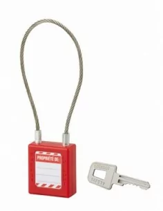 Cadenas à clé 40 mm câble acier Ø 3 x 240 mm - 1 clé - THIRARD 2