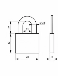 Cadenas à clé 510 - 40 mm 2