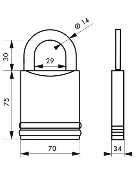 Cadenas à clé 740 sans cylindre