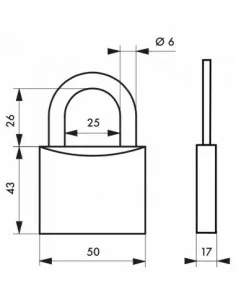 Cadenas à clé BLUE adventure 50 mm 2