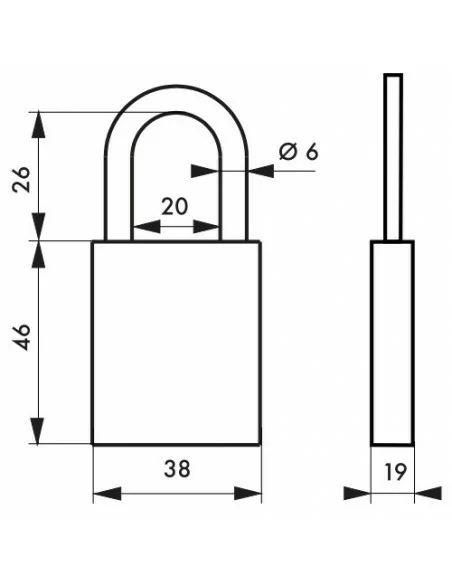 Cadenas à clé COBBLE 38 mm bleu