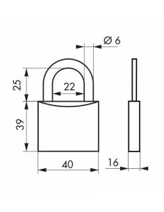 Cadenas à clé INOX 40 mm 2