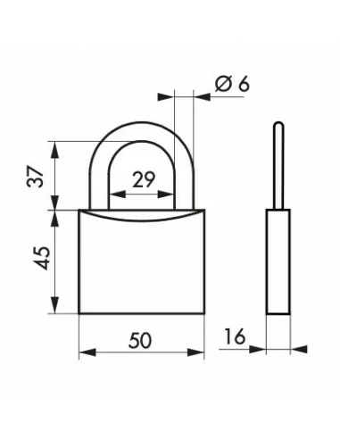 Cadenas à clé INOX 50 mm Cadenas à clé INOX 50 mm