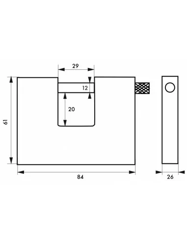 Cadenas à clé LAND blindé 80 mm Cadenas à clé LAND blindé 80 mm