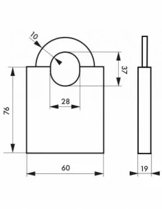 Cadenas à clé MARINOX 60 mm 2