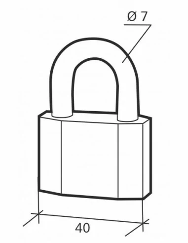 Cadenas à clé OCTO 40mm anse acier 3 clés Cadenas à clé OCTO 40mm anse acier 3 clés