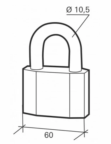 Cadenas à clé OCTO 60mm anse acier 3 clés Cadenas à clé OCTO 60mm anse acier 3 clés