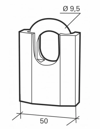 Cadenas à clé OCTO-P 50mm anse protégée acier 3 clés Cadenas à clé OCTO-P 50mm anse protégée acier 3 clés