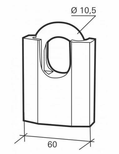 Cadenas à clé OCTO-P 60mm anse protégée acier 3 clés Cadenas à clé OCTO-P 60mm anse protégée acier 3 clés