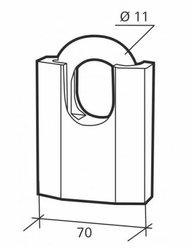 Cadenas à clé OCTO-P 70mm anse protégée acier 3 clés Cadenas à clé OCTO-P 70mm anse protégée acier 3 clés