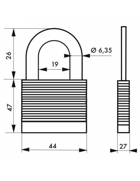 Cadenas à clé PROTECTOR 44 mm