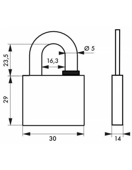 Cadenas à clé REVERSO 30 mm 4 clés réversibles