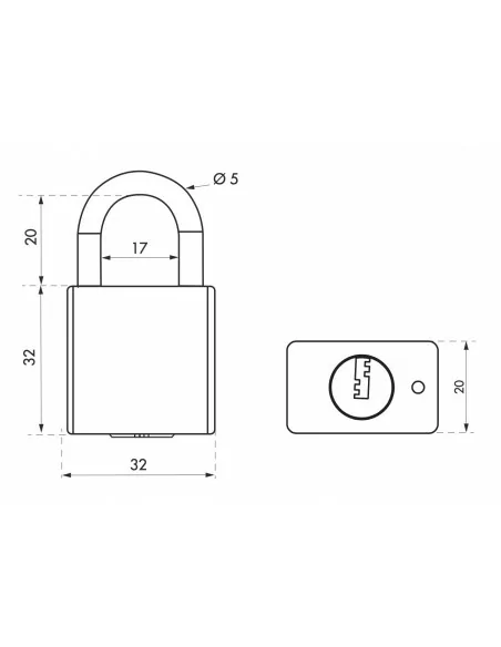 Cadenas à clé RINOX 30mm anse inox 4 clés