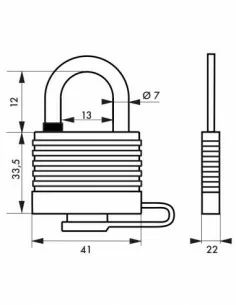 Cadenas à clé SEA LINE 35 mm vert 2