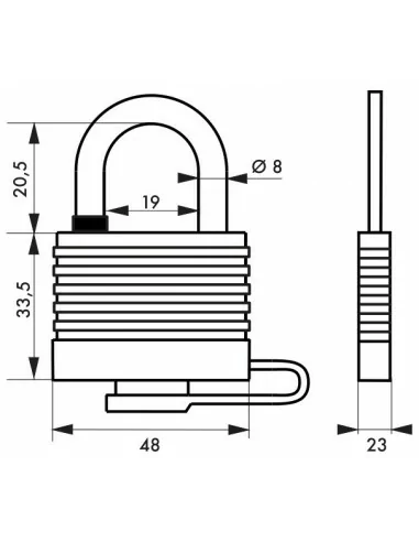 Cadenas à clé SEA LINE 40 mm bleu Cadenas à clé SEA LINE 40 mm bleu
