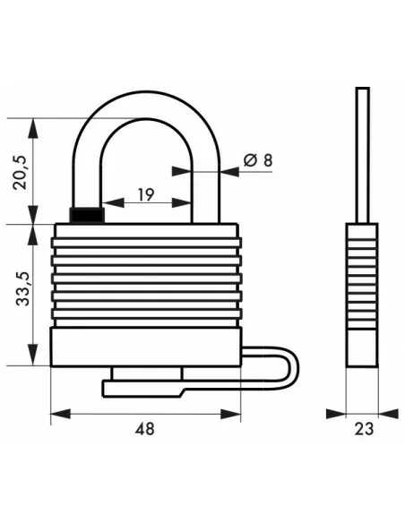 Cadenas à clé SEA LINE 40 mm bleu