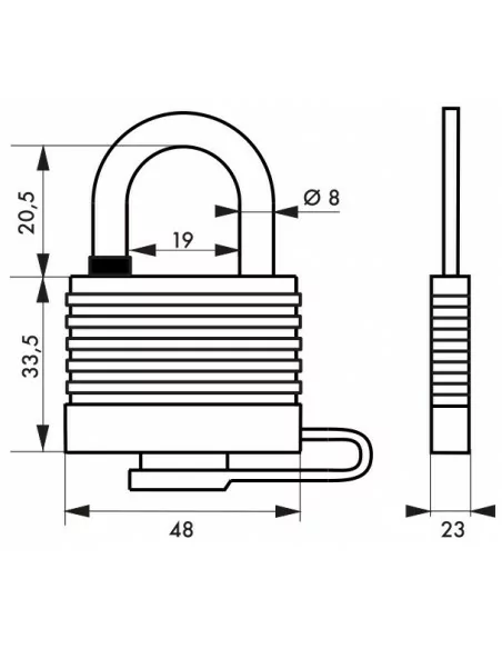 Cadenas à clé SEA LINE 40 mm rouge