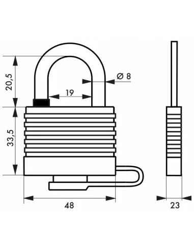 Cadenas à clé SEA LINE 40 mm vert Cadenas à clé SEA LINE 40 mm vert