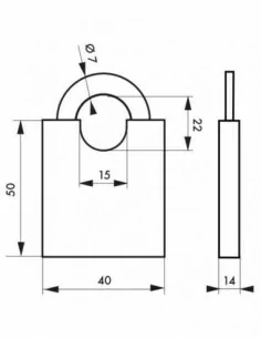 Cadenas à clé SHOULDER 40 mm 2