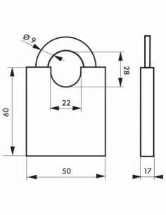 Cadenas à clé SHOULDER 50 mm 2