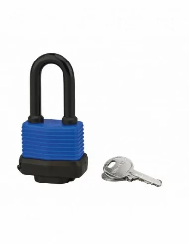 Cadenas à clé SLICE à lamelles 40 mm anse 1/2haute gainé pvc couleurs assorties