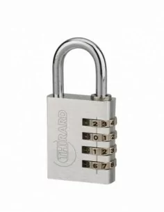 Cadenas à clé TYPE 1 aluminium code 40 mm gris