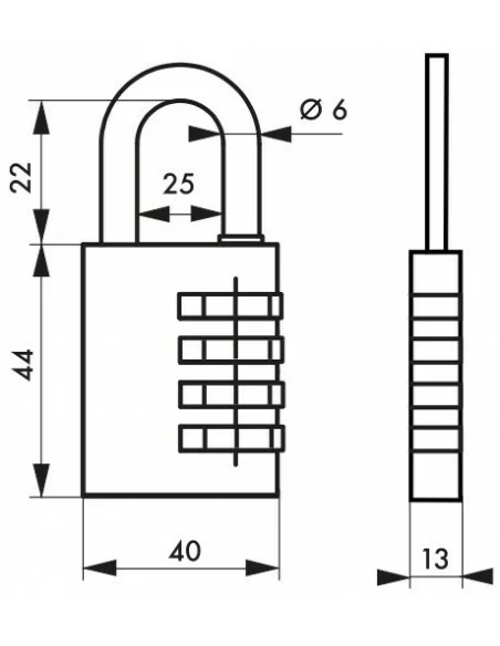 Cadenas à clé TYPE 1 aluminium code 40 mm vert