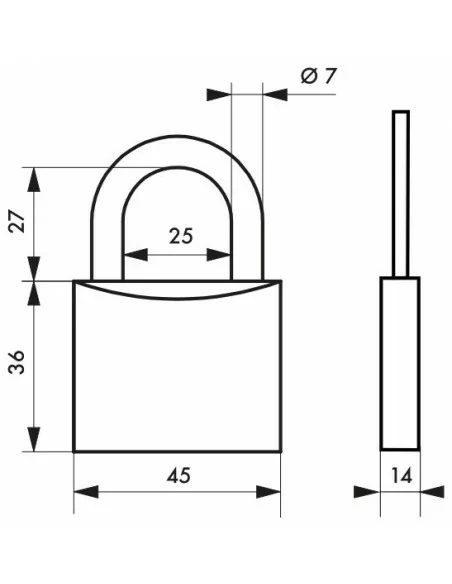 Cadenas à clé MACH 2 - 45 mm