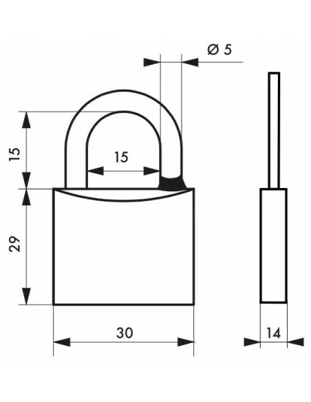 Cadenas à clé MACH 3 - 30 mm