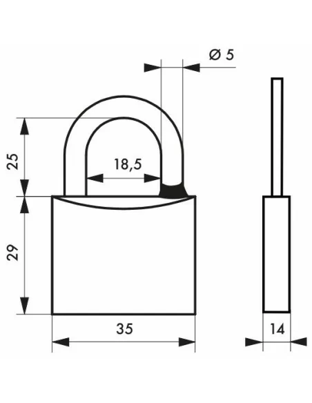 Cadenas à clé MACH 3 - 40 mm