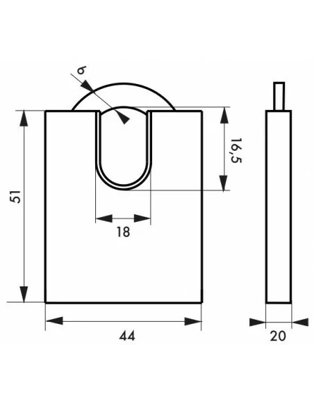 Cadenas à clé MACH 3 ap 40 mm avec bumper