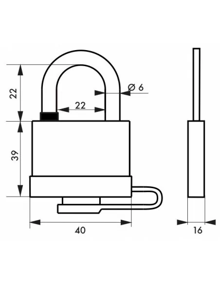 Cadenas à clé MACH 3 bumper 40 mm